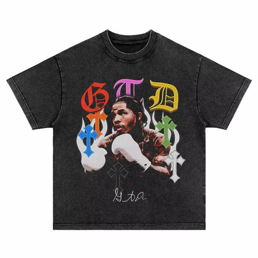 Gervonta Davis Chrome Hearts Tshirt Black Washed